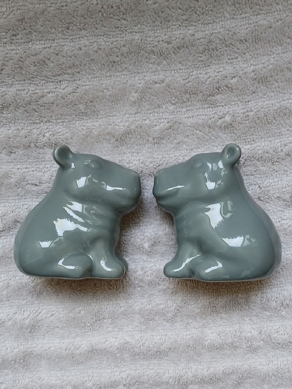 Omniware Gray Hippo Salt and Pepper Shakers 3"